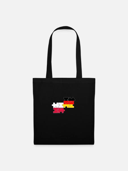 Polen Deutschland Flagge Deutsch Polnisch - Stoffbeutel - Schwarz
