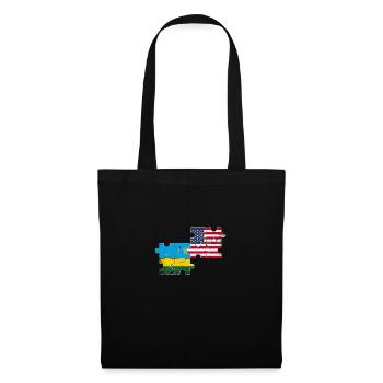 Rwanda USA Vintage Flagge Amerikanisch Ruandisch - Stoffbeutel - Schwarz - Vorne