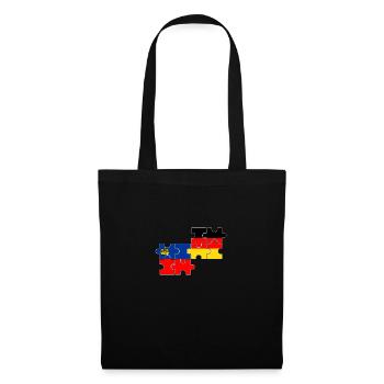 Liechtenstein Deutschland Flagge Liechtensteiner - Stoffbeutel - Schwarz - Vorne