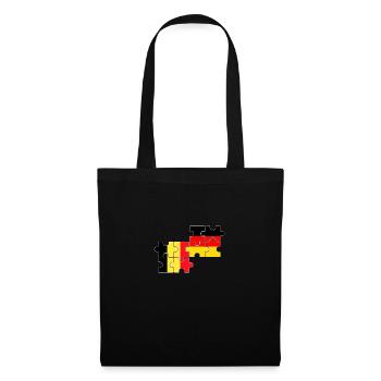 Belgien Deutschland Flagge Deutsch Belgier - Stoffbeutel - Schwarz - Vorne