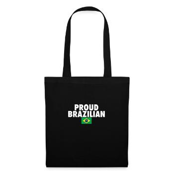 Fier Brésil Brésil Drapeau brésilien - Sac en tissu - noir - Devant