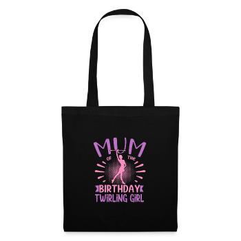 Mum Of the Birthday Girl Twirling Family Design - Stoffbeutel - Schwarz - Vorne