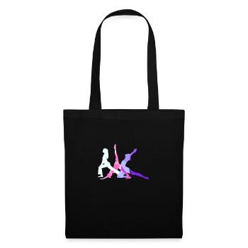 tournoi, yoga, sports, exercices, étirements, gymnastique - Sac en tissu - noir - Devant