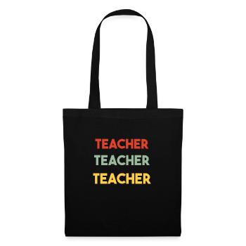 Style rétro de l’enseignant - Sac en tissu - noir - Devant