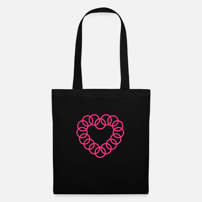 Hulahoop Herz Frauen Mädchen Geschenk - Stoffbeutel - Schwarz