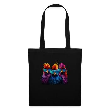 Trois poulets cool cadeau de vacances fermier agriculteurs - Sac en tissu - noir - Devant