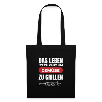 Lustiger Grill Spruch Kein Gemüse! - Stoffbeutel - Schwarz - Vorne