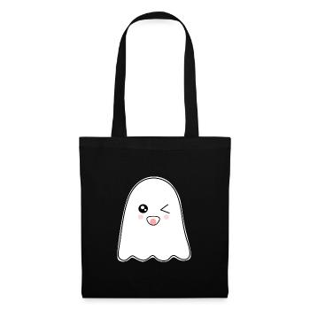 Kawaii Gespenst Geister Halloween Halloweenkostüm - Stoffbeutel - Schwarz - Vorne