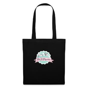 Beste Mama! Blumen Design - Stoffbeutel - Schwarz - Vorne