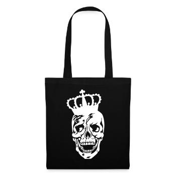 Totenkopf Skull King Krone - Stoffbeutel - Schwarz - Vorne