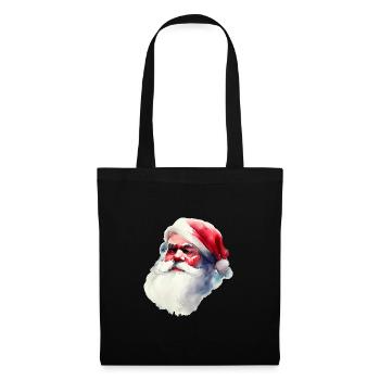 Santa Claus | Weihnachtsmann | Weihnachten - Stoffbeutel - Schwarz - Vorne