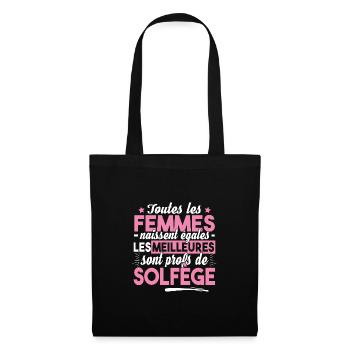 Solfège Prof Professeur Métier Musique Chant - Sac en tissu - noir - Devant