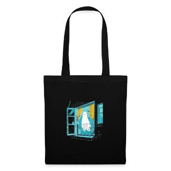 Fantôme effrayant dans la fenêtre, boo dans la fenêtre - Sac en tissu - noir - Devant