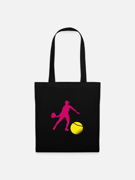 Padel-Frau - Stoffbeutel - Schwarz