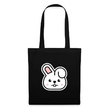 Lapin - animaux mignon pour enfants - Noir - Sac en tissu - noir - Devant
