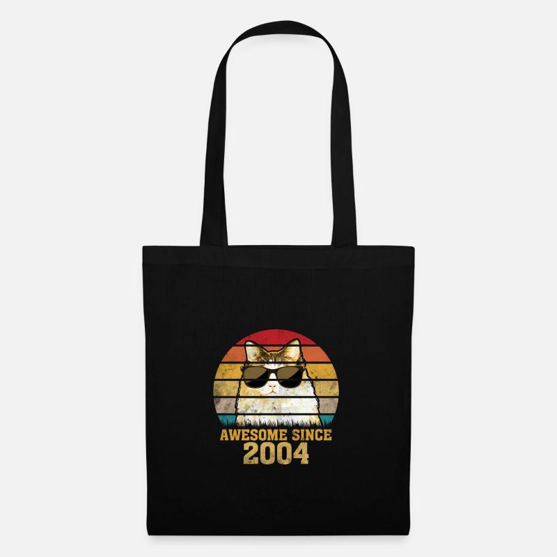 16. Geburtstag 2004 Lustig Katze Geschenk - Stoffbeutel - Schwarz