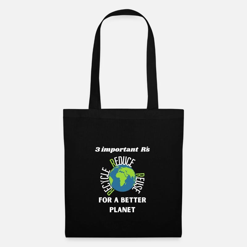 The 3 important Rs for the Planet - Stoffbeutel - Schwarz