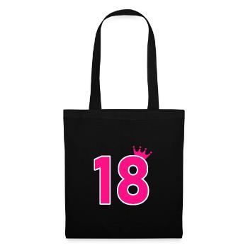 18. Geburtstag einer Prinzessin - Stoffbeutel - Schwarz - Vorne