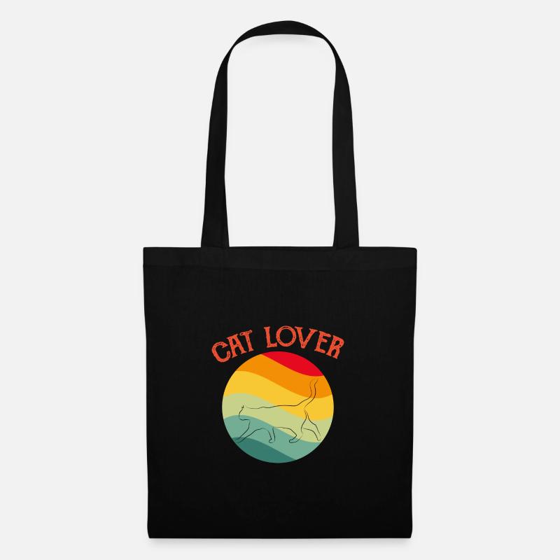 cat lover - Sac en tissu - noir