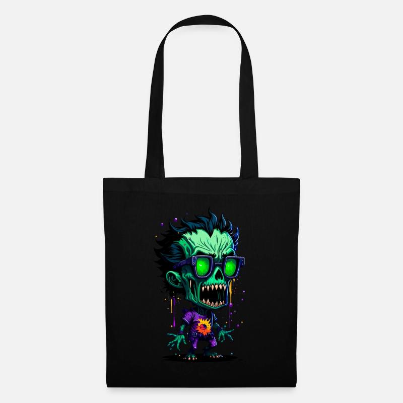 Bunter cooler Zombie - Stoffbeutel - Schwarz