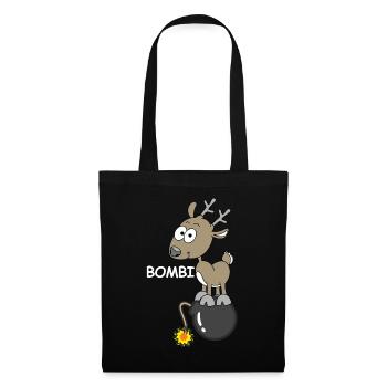 Bombi Cerf, images drôles, explosif - Sac en tissu - noir - Devant