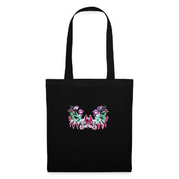 ungarische blumen,Ranke,floral,pink,Blumen - Stoffbeutel - Schwarz - Vorne