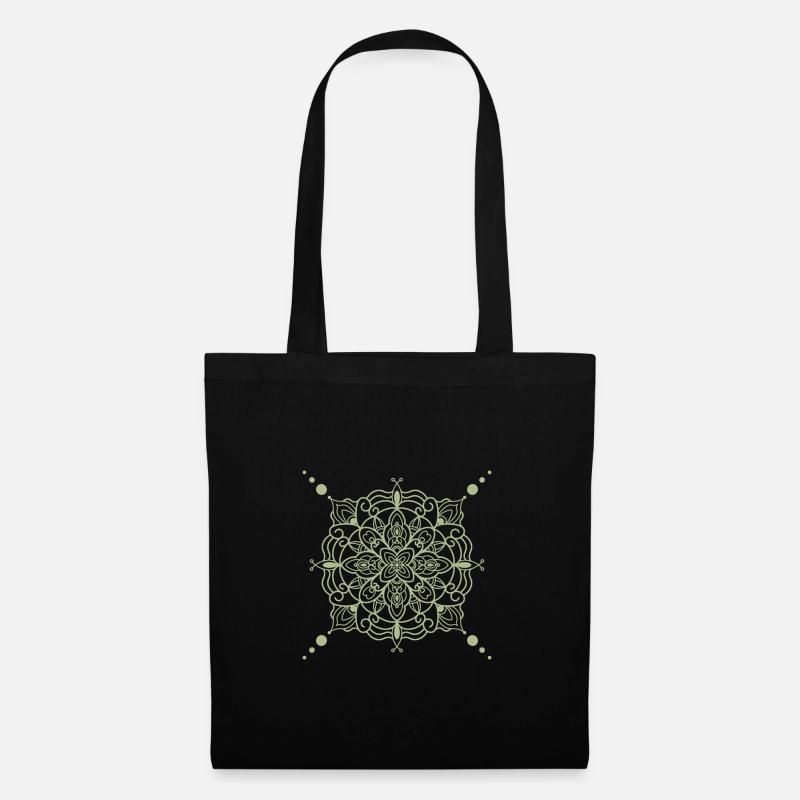 Style Mandala - vert - Sac en tissu - noir