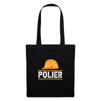 Polier Geschenk Baustelle - Stoffbeutel - Schwarz - Vorne