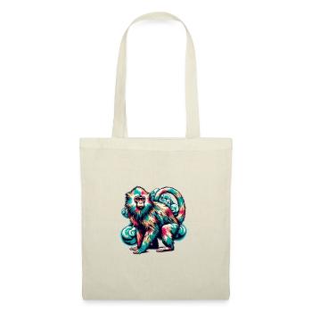 Psychedelischer Affe - Stoffbeutel - Natur - Vorne