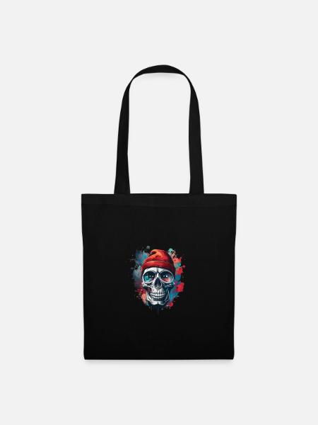 Vector T-Shirt Design Schädel Gothic - Stoffbeutel - Schwarz