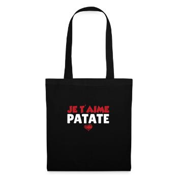 Je T'aime Patate Saint Valentin Couple Amoureux - Sac en tissu - noir - Devant