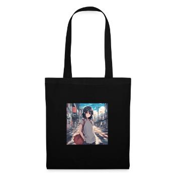 Cute girl anime - Tote Bag - black - Front