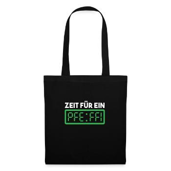 Zeit für ein Pfeffi Pfefferminz Likör Saufen JGA - Stoffbeutel - Schwarz - Vorne