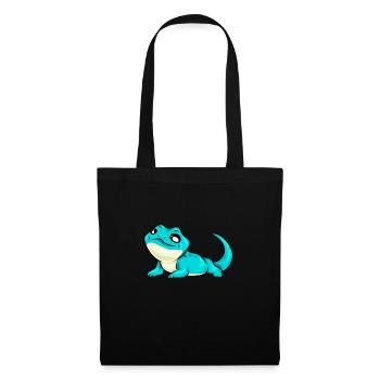 Lézard doux cadeau bleu turquoise - Sac en tissu - noir - Devant