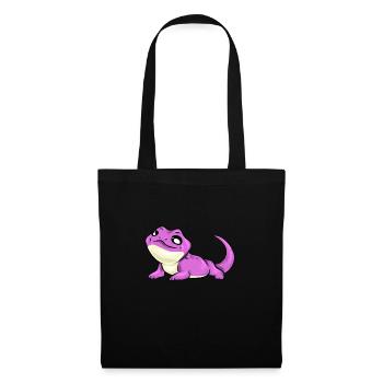 Cadeau rose doux lézard rose doux - Sac en tissu - noir - Devant