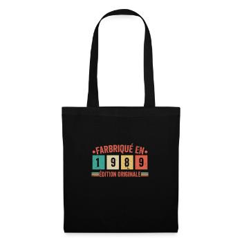 Fabriqué En 1989 édition Originale Cadeau d'anniv - Sac en tissu - noir - Devant