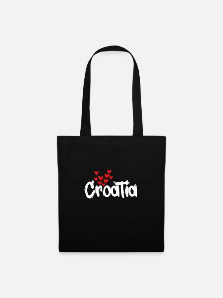 Croatia - Stoffbeutel - Schwarz