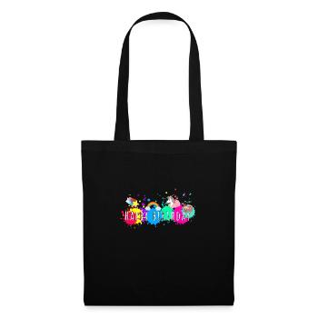 Splash, colorful, happy birthday, birthday, unicorn - Tote Bag - black - Front