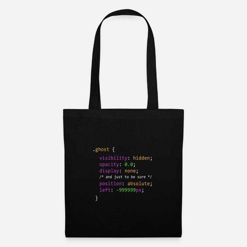 Ghost Coding * Geek Gift * - Stoffbeutel - Schwarz