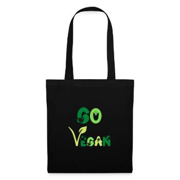 Go Vegan Veganer Veganerin Pro Veggie Green Color - Sac en tissu - noir - Devant