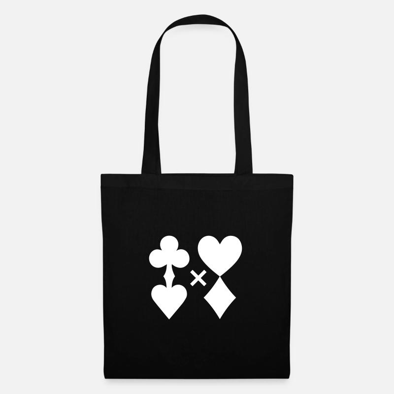 Minimalistisches Karten-Design | einfarbig weiß - Stoffbeutel - Schwarz