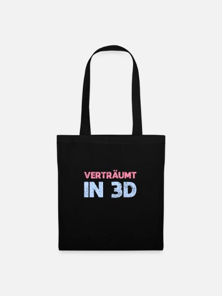 Verträumt In 3D - Stoffbeutel - Schwarz