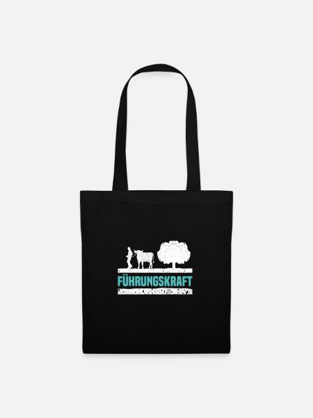 Führungskraft Kuh Bauer Landwirt Geschenk - Stoffbeutel - Schwarz