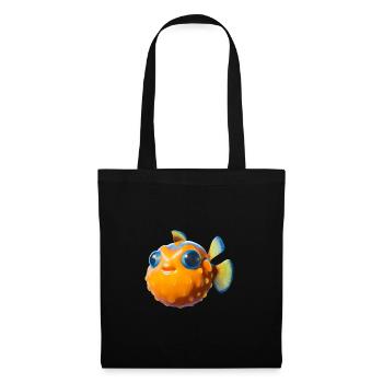 Poisson-globe sucré - Sac en tissu - noir - Devant