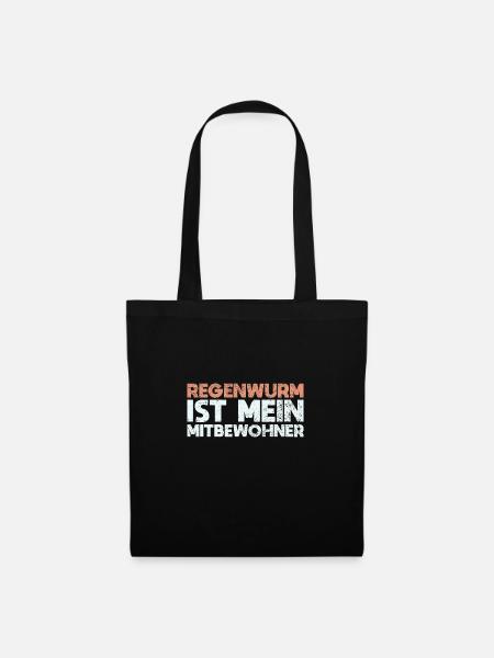 Regenwurm Ist Mein Mitbewohner - Stoffbeutel - Schwarz