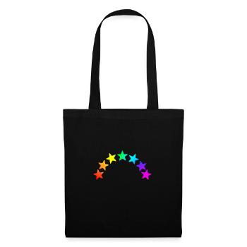 Colorful Stars - Rainbow Gradient - Tote Bag - black - Front