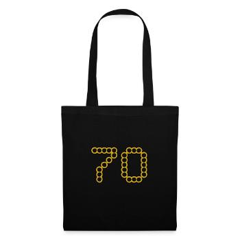 70. 70 ANS. 70e ANNIVERSAIRE. ANNIVERSAIRE 70 ANS. - Sac en tissu - noir - Devant