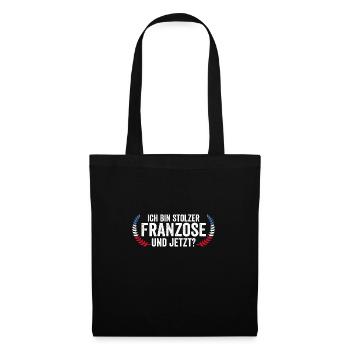 Franzose Französisch Frankreich - Stoffbeutel - Schwarz - Vorne