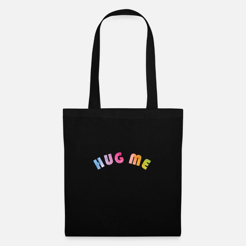 HUG ME Regenbogenfarben - Stoffbeutel - Schwarz