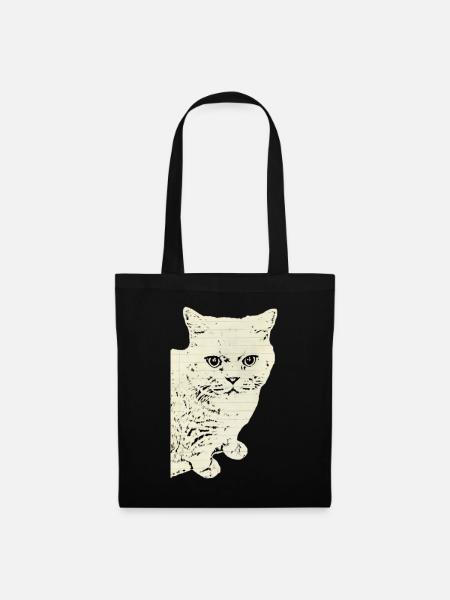 britisch Kurzhaar Katze Katze schwarz Katzen - Stoffbeutel - Schwarz